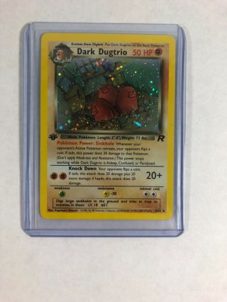 Pokemon 1st Edition Dark Dugtrio 6/82 Holo Nm/lp