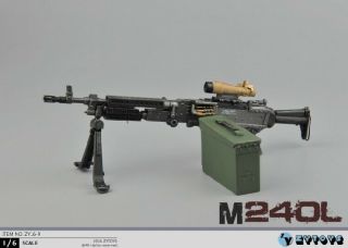 Zytoys Zy16 - 91/6 M240l Machine Gun Military Weapon Toy F 12  Solider Figure