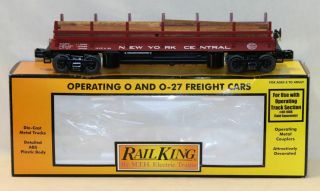 Mth 30 - 79135 Rail King O Gauge York Central Operating Flatcar With Logs
