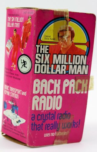 1973 Steve Austin The Six Million Dollar Man Back Pack Radio Mib