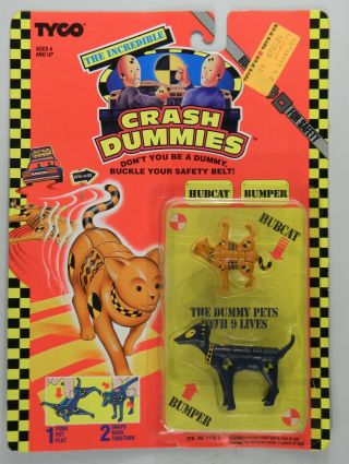 Tyco Toys Vince & Larry The Crash Test Dummies Hubcat And Bumper Moc