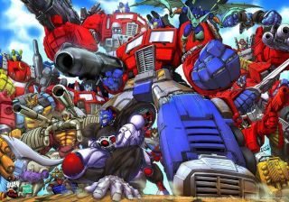 Transformers Poster: Optimus Prime All Versions 27 X 39.  5 Don Figueroa Dreamwave