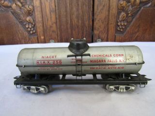 Vintage Marx Post War 1950 O Gauge Train - Niacet Niax 256 Chemical Tanker Car