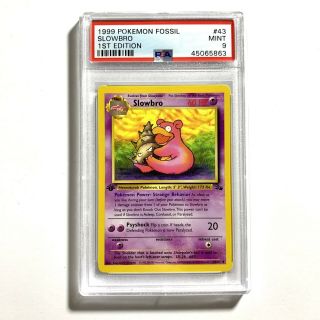 Pokemon Psa 9 1st Edition Slowbro 43/62 Fossil Set Non - Holo -
