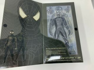 MEDICOM Spider - Man 3 12” RAH Black Suit Deluxe Action Figure MIB 3