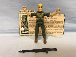 Gi Joe Vintage 1982 Rock ‘n Roll With Machine Gun And File Card Tight Joints