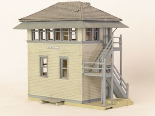 Ho Scale Pre - Built Pittston Interlocking Tower With Interior Kit Bash 4 " X 2.  25 "