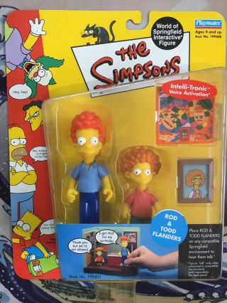 Playmates The Simpsons Rod & Todd Flanders Wos Action Figure Moc