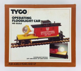 TYCO HO OPERATING FLOODLIGHT CAR Model Train 347 Box Vintage Scale Railroad Toy 2