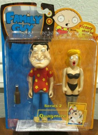 2005 Family Guy Series 2 " Quagmire " & Blow Up Doll Action Figure Set - Moc