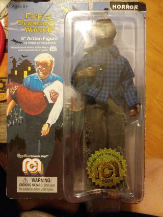 Wolfman Mego 8 " Retro Fig Horror Face Of The Screaming Werewolf (some Card Wear)