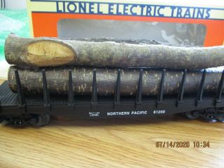 Lionel O GAUGE Northern Pacific Flatcar With Logs No.  6 - 17510 W/BOX & INSERT 2