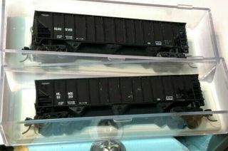 2 Atlas N Scale Trainman 90 Ton Hopper W/load Hlmx 5149 & 5133