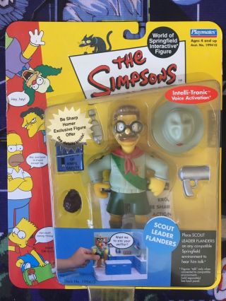Playmates The Simpsons Scout Leader Ned Flanders Wos Action Figure Moc
