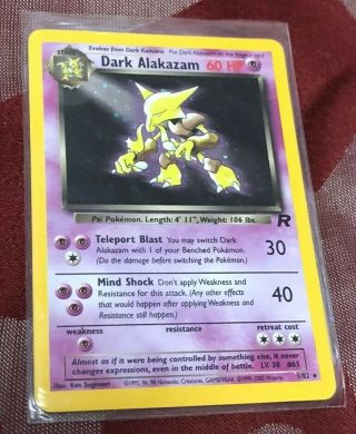 Dark Alakazam 1/82 Team Rocket Holo Rare Pokemon Card Near