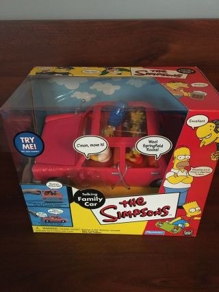 The Simpsons Wos Talking Family Car Playmates 2001 Mib