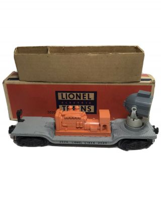 Lionel 3520 Operating Searchlight Car W/box 1952 - 53 C7
