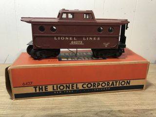 Vintage Lionel Trains O - Gauge Lighted N5c Porthole Caboose W/ Box 6427 - 1