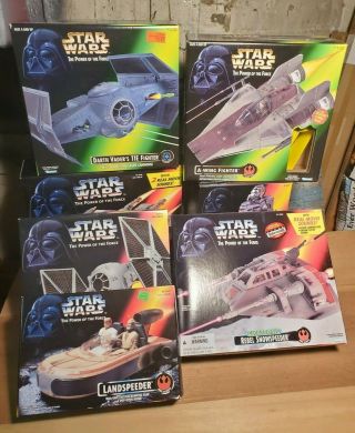 Kenner 1995 Star Wars Power Of The Force Vehicles Variety: Landspeeder,  A - Wing.