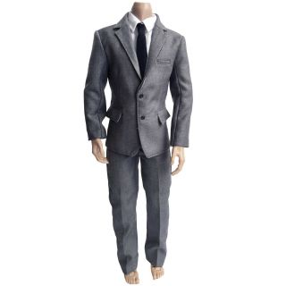 1/6 Male Suit Clothes Coat,  Pants,  Shirt,  Belt,  Tie For 12 " Men Action Figure Body
