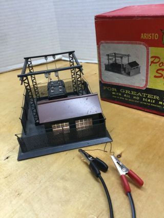 Vintage HO ARISTO CRAFT Metal Power Sub Station With Light Very REALISTIC 3