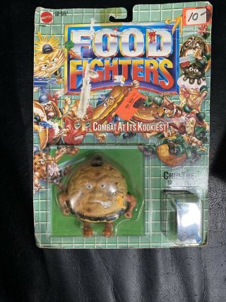 Rare 1988 Mattel Food Fighters Chip The Ripper Figure Moc On Card