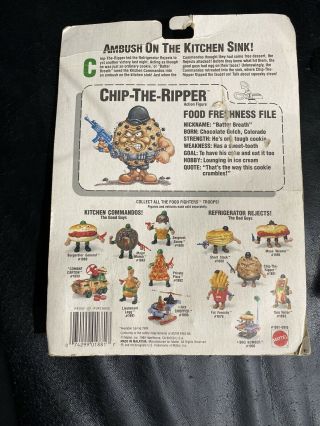 RARE 1988 MATTEL FOOD FIGHTERS Chip The Ripper Figure MOC ON CARD 2