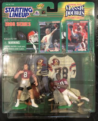 1998 Starting Lineup Classic Doubles W/case - Steve Young & Jerry Rice 49ers Hof