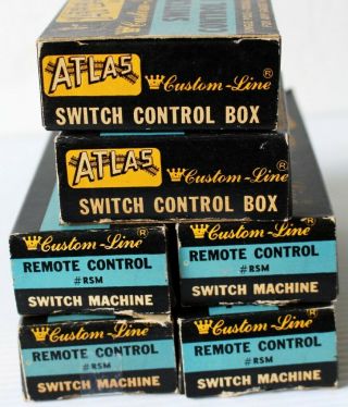 6 Ho Atlas Accessories (4 Remote Control Switch Machines; 2 Switch Control Box)