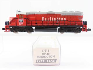 N Scale Life - Like S781b Cb&q Burlington Route Gp - 40 Diesel Locomotive 989