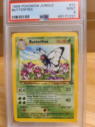 1999 Pokemon Jungle Butterfree Psa 9