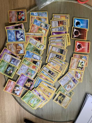Stack Of 87 Spanish Base Set Pokemon Cards With 1st Edition Spanish Charmeleon