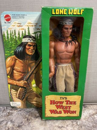 Vintage 1978 Mattel How The West Was Won Lone Wolf 10 " Indian Action Figure.  Nib