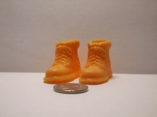 Vintage Action Man (1960 - 1970) 1 3/4 " Inch Us Military Combat Boots In Orange