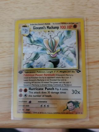 1st Edition Giovanni’s Machamp Gym Challenge Holo Rare Pokémon Card 6/132 Ex