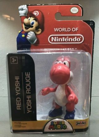 World Of Nintendo Mario Red Yoshi 2.  5 Inch Figure Jakks Series 2 - 3