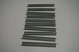 Atlas Vintage Ho Scale 9 " Straight Pack Of 10 Brass Snap Track Old Stock