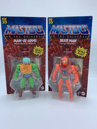 2020 Masters Of The Universe Origins Walmart Beast Man & Man At Arms In - Hand
