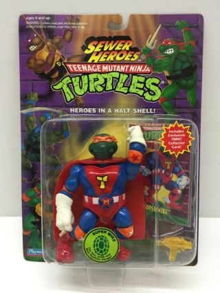 Teenage Mutant Ninja Turtles Tmnt 1993 Sewer Heroes Mike W/card Moc