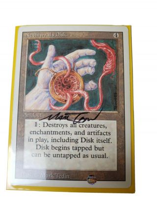 Mtg Magic The Gathering Unlimited Nevinyrral’s Disk Signed