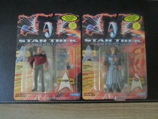 Jean - Luc Picard & Lursa Star Trek Generations Playmates 1994 Action Figures