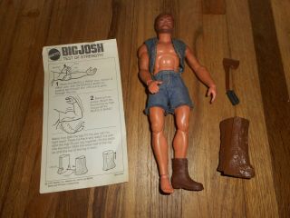 Vintage 1972 Mattel Big Jim Buddy Josh Splittin Log & Axe Action Figure