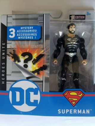 Superman Black Suit 4 " Dc Heroes Unite 1st Edition Spin Master