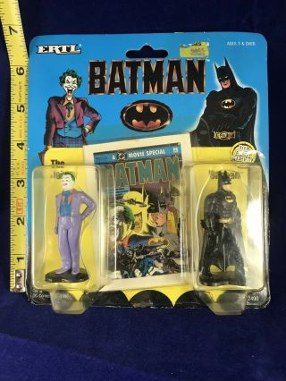 1990 Ertl Batman & Joker 2 Piece Diecast Figure Set Nib,  Some Shelf Wear.