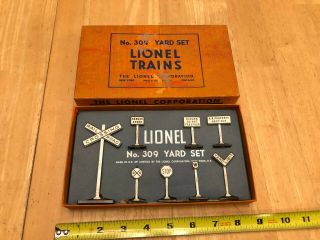Lionel O Train - Vintage No.  309 Yard Set Signs W/original Box 8 Signs