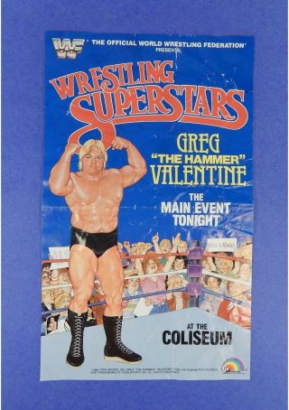 Vintage 1985 Ljn Wwf Wrestling Superstars Series 2 Greg Valentine Poster C5