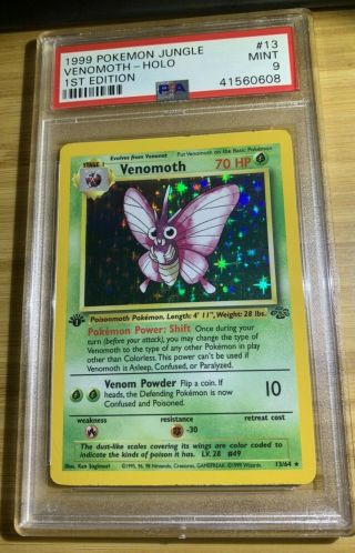 1999 1st Edition Venomoth 13/64 Jungle Holo Psa 9 Pokemon Card