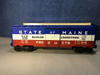 Lionel O Gauge 6 - 9709 State Of Maine Box Car W/ Box Made In Usa 1972