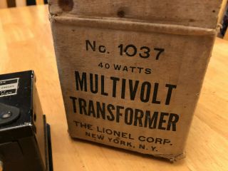 Lionel Train Transformer Type 1037 40 Watt Multi - Volt Transformer w/Original Box 2