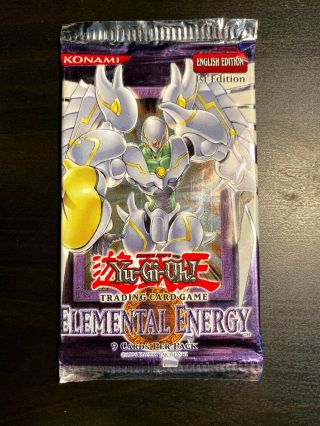 1x Yugioh Elemental Energy 1st Edition Booster Pack And Unsearched